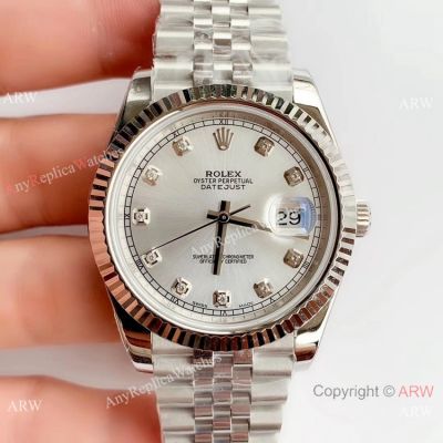 NEW Upgraded Replica Rolex DateJust II Swiss 3235 V3 watch Silver Face w/ Diamonds